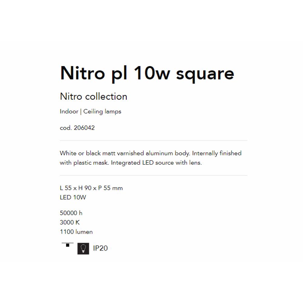 206042 Спот NITRO FI 10W SQUARE NERO L55xH90xP55 mm LED 10W 3000 K 900 lumen IP20 Ideal Lux_small