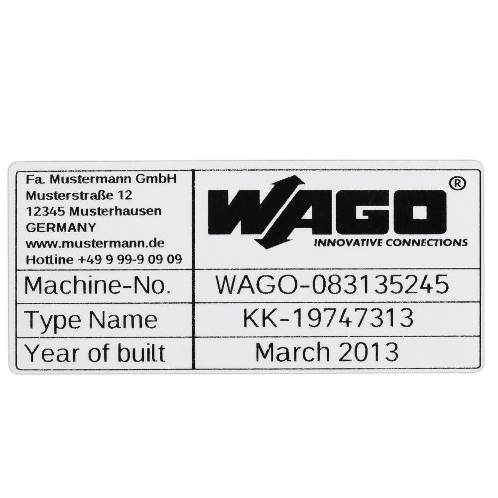210-804 Типови табелки; 99 x 44 mm; сребрист Wago