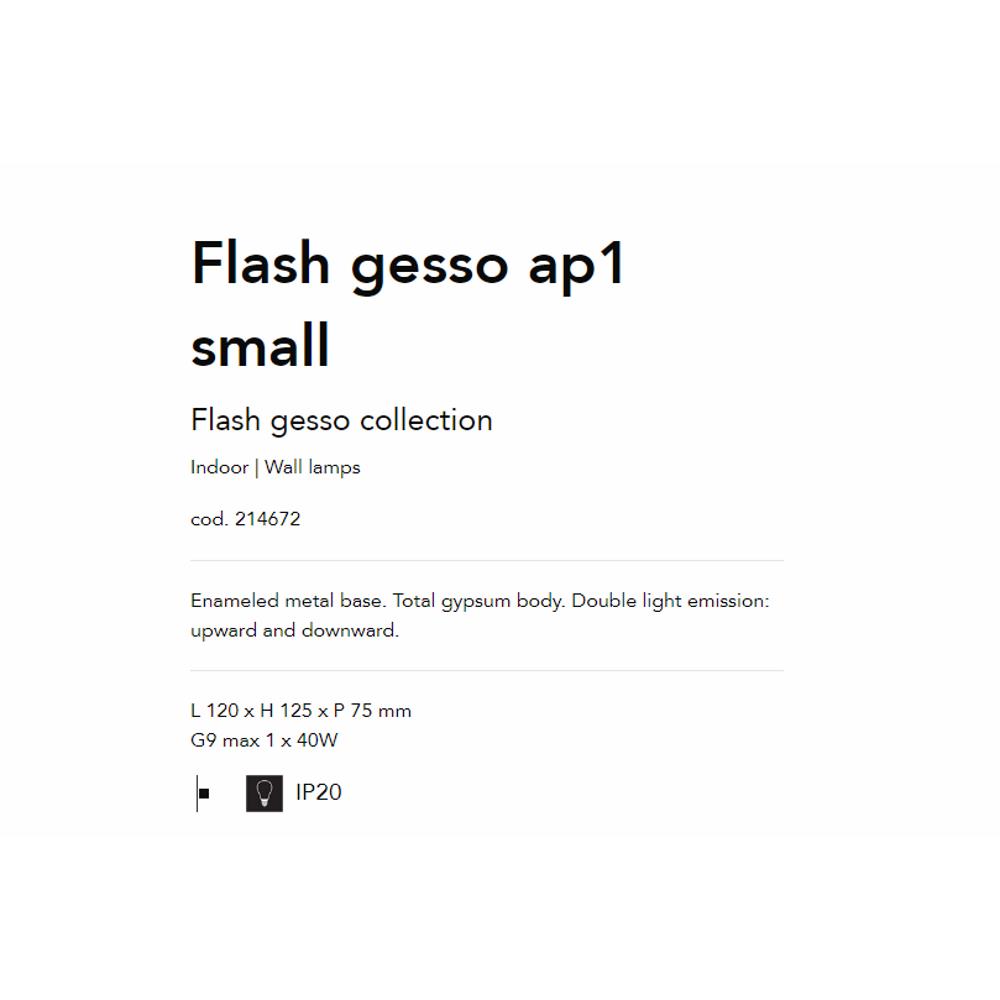 214672 Аплик Flash Gesso Small, L120 xH125xP75mm G9 max1x40W IP20, Ideal Lux_small