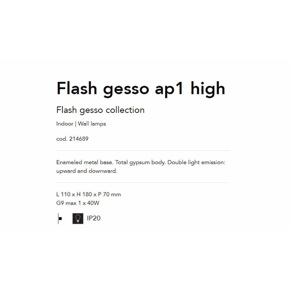 214689 Аплик Flash Gesso High, L110 xH180xP70mm G9 max1x40W IP20, Ideal Lux_small