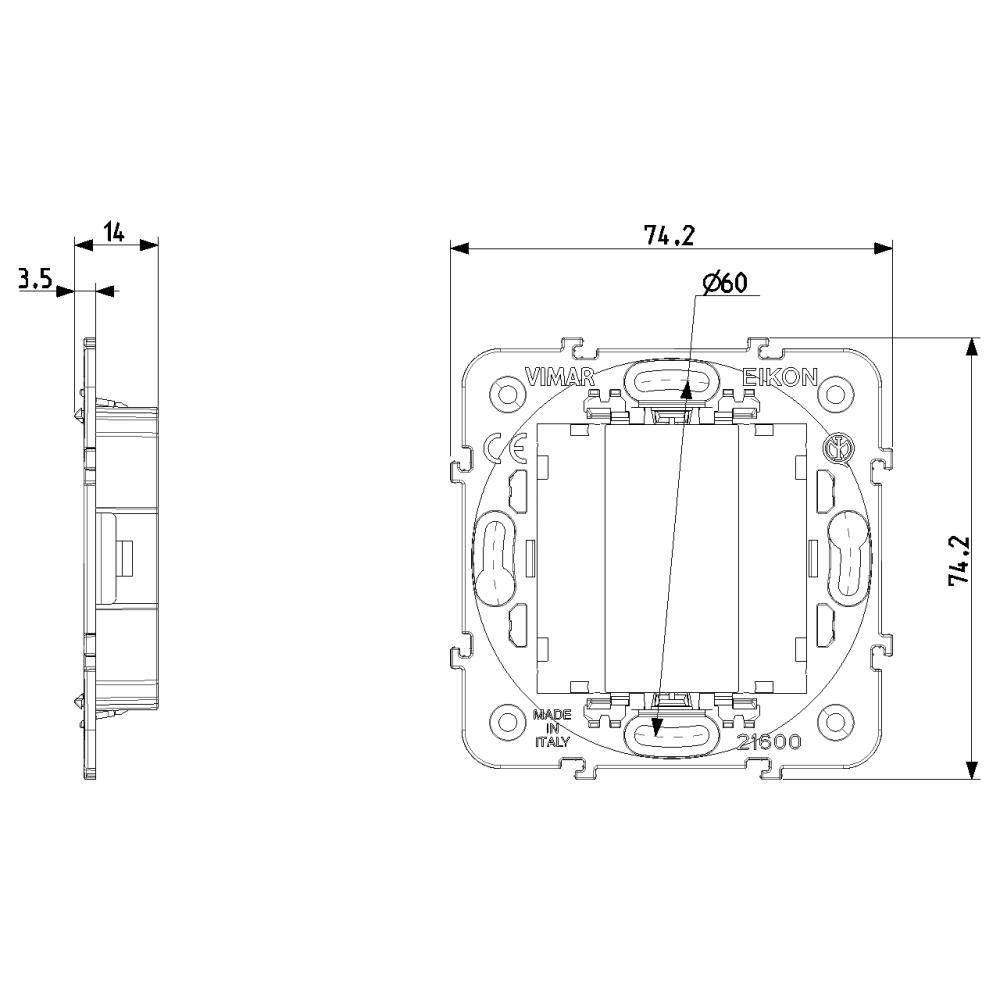 21600.0 Монтажна рамка, 1 модул, без винтове EXE FLAT_small