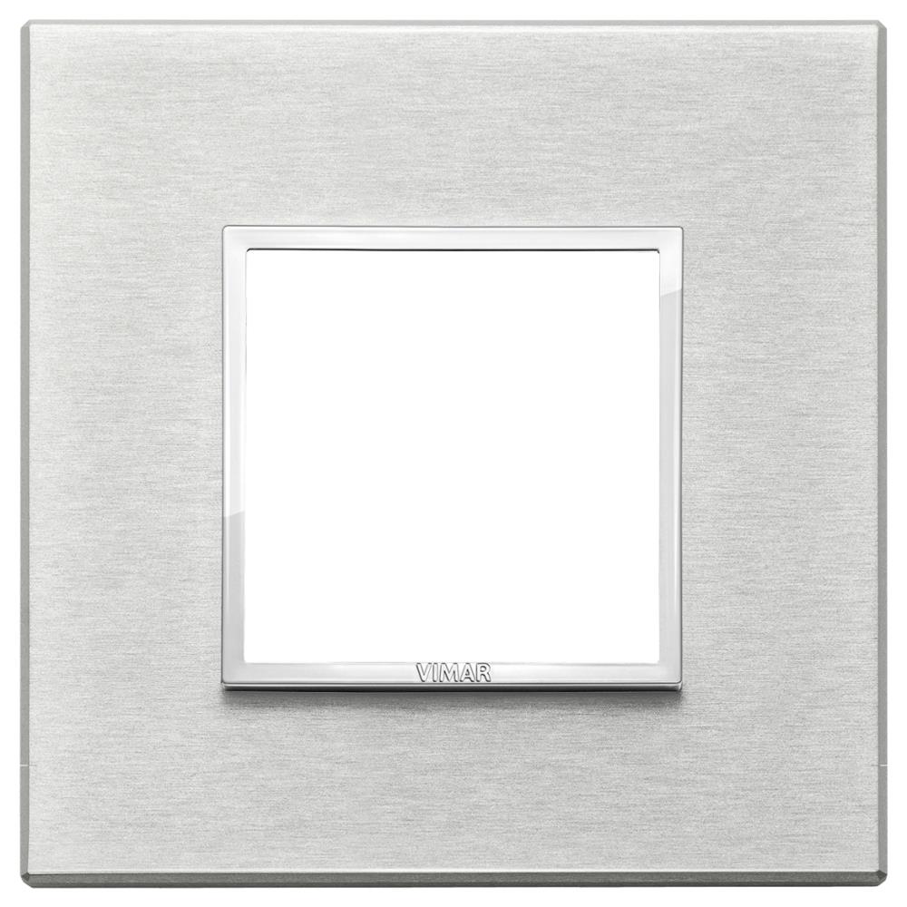 21642.02 Декоративна рамка Eikon Evo 2M, алуминий с рамка хром, Next grey, Vimar
