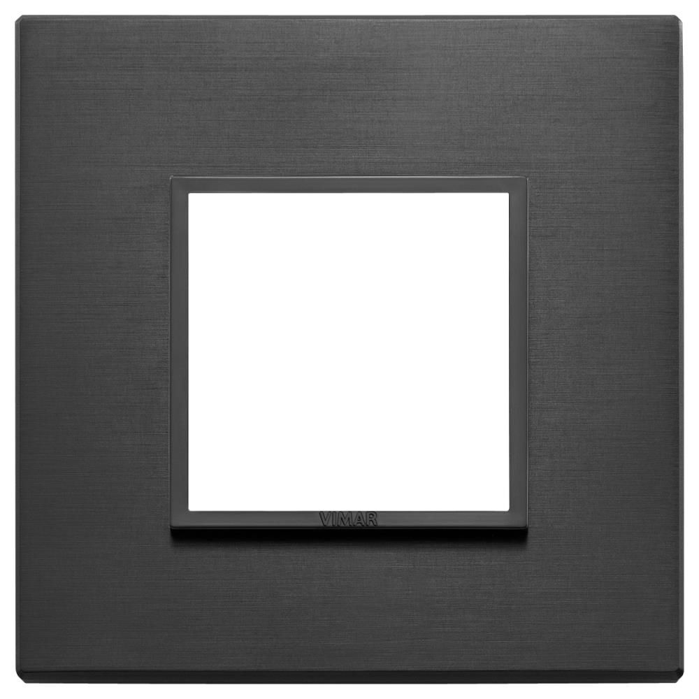 21642.18 Декоративна рамка Eikon Evo 2M, алуминий с рамка хром, Total black, Vimar