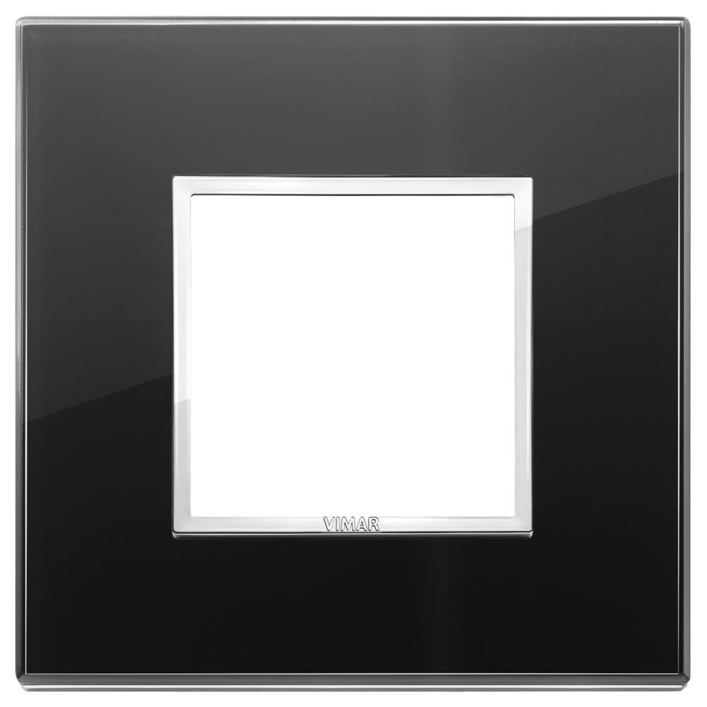 21642.76 Декоративна рамка Eikon Evo 2M, кристал с рамка хром, Black diamond, Vimar