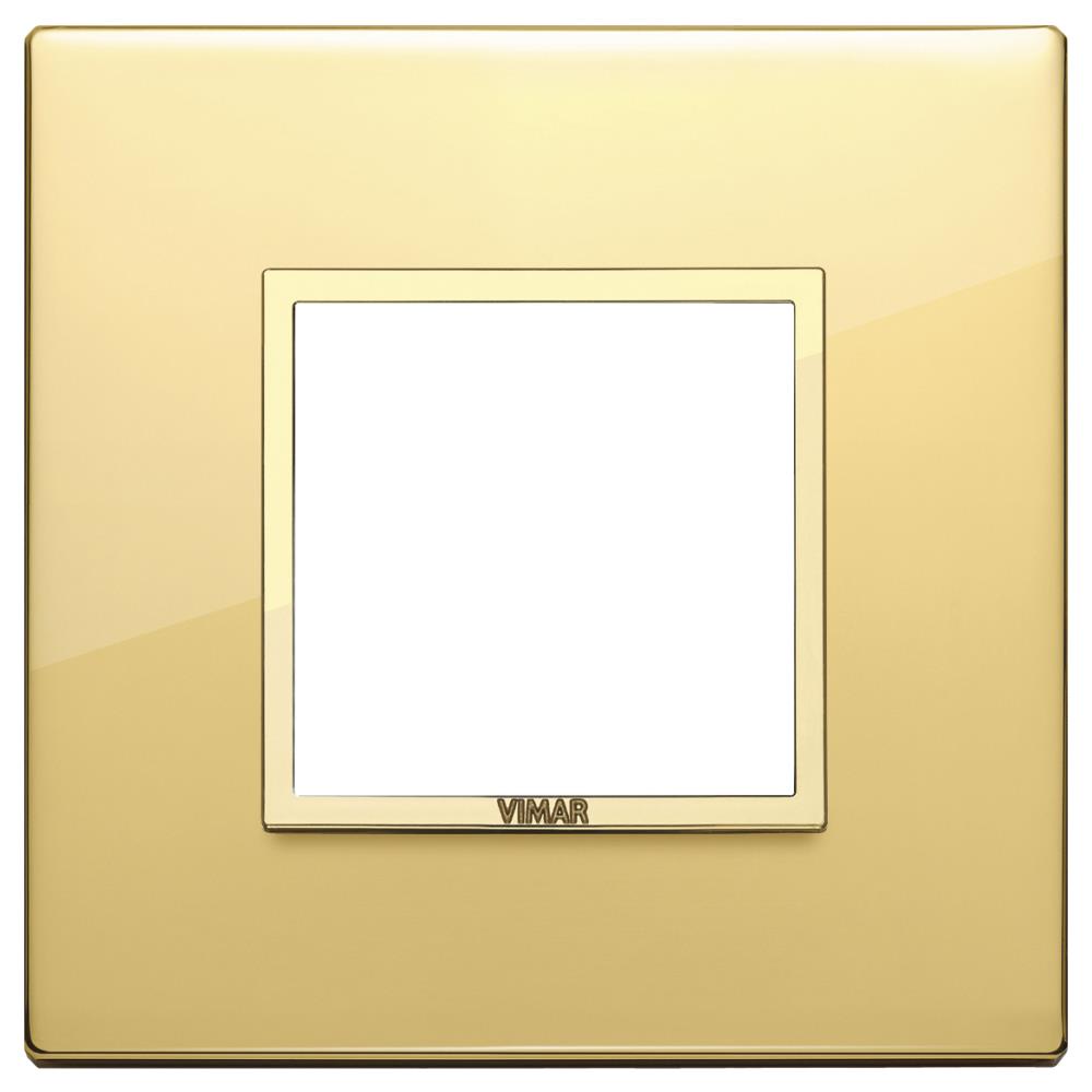 21642.G09 Декоративна рамка Eikon Evo 2M, алуминий с рамка хром, Polished gold, Vimar