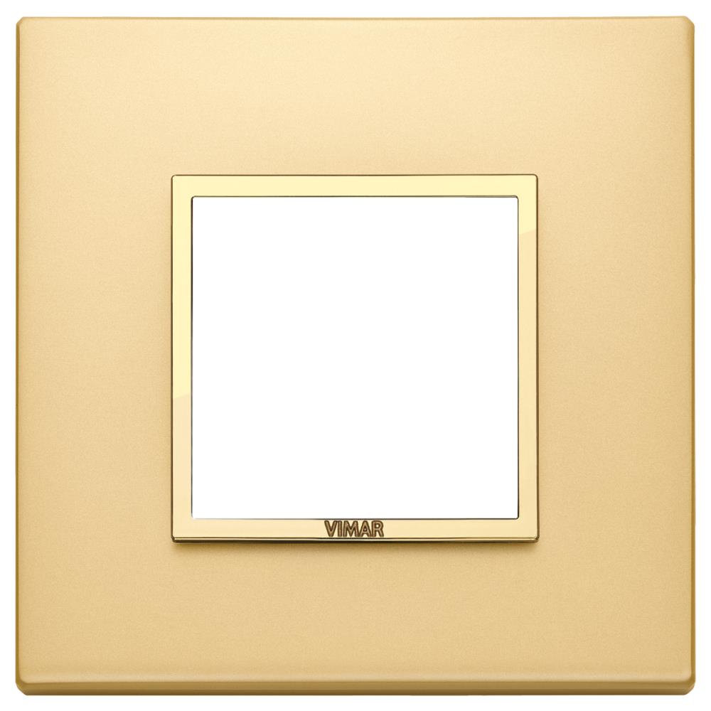 21642.G10 Декоративна рамка Eikon Evo 2M, алуминий с рамка хром, Satin gold, Vimar