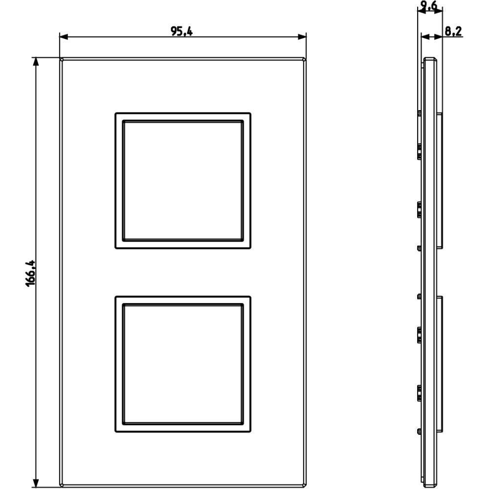 21643.03 Декоративна рамка Eikon Evo 4M(2+2) 71мм, алуминий с рамка хром, Lava grey, Vimar_small