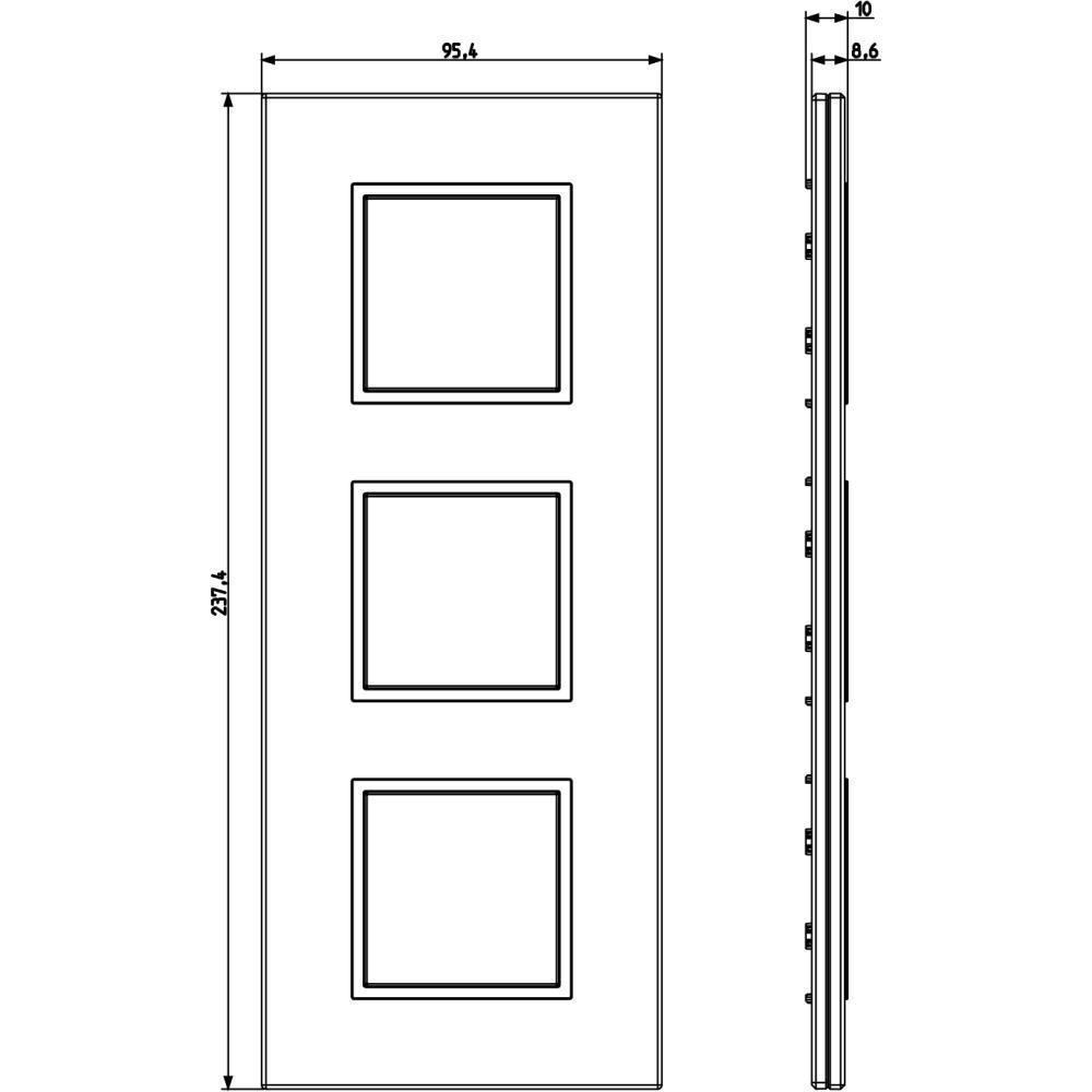 21644.74 Декоративна рамка Eikon Evo 6M(2+2+2) 71мм, кристал с рамка хром, Opal brown, Vimar_small
