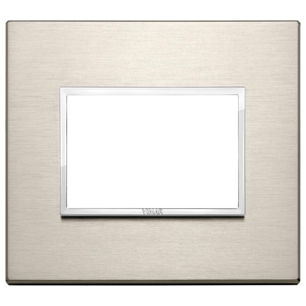 21653.04 Декоративна рамка Eikon Evo 3M, алуминий с рамка хром, Neutral bronze, Vimar