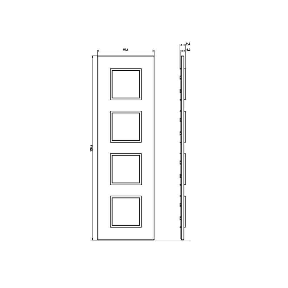 21669.02 Декоративна рамка Eikon Evo 8M(2+2+2+2) 71мм, алуминий с рамка хром, Next grey, Vimar_small