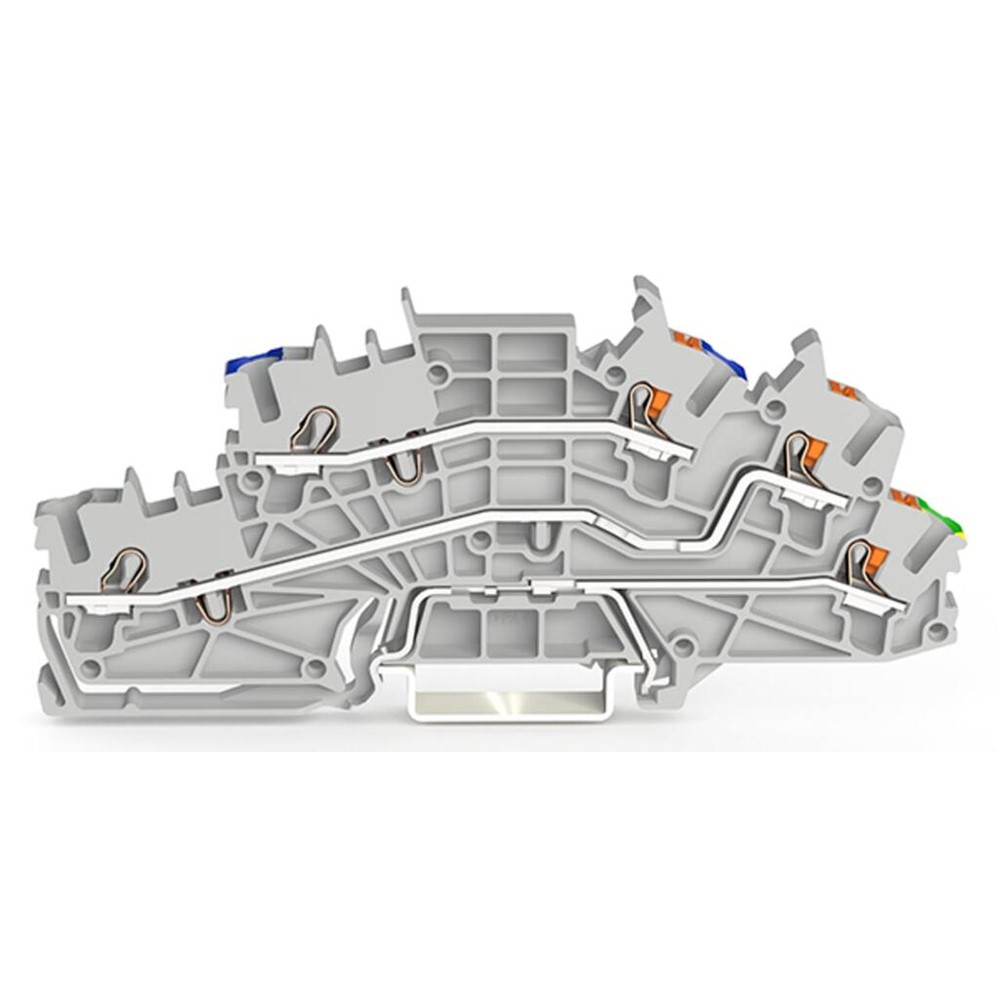 2203-6546 Многостепенна инсталационна клема, с бутон, 2,5 mm², сива, Wago_small