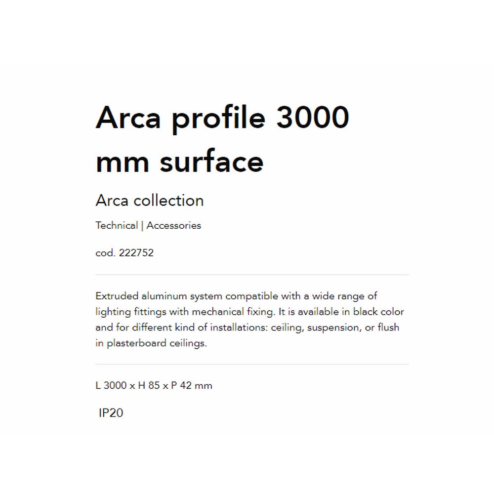 222752 Алуминиев профил ARCA PROFILE черен 3000 mm SURFACE BK L3000xH85xP42 mm Ideal Lux_small