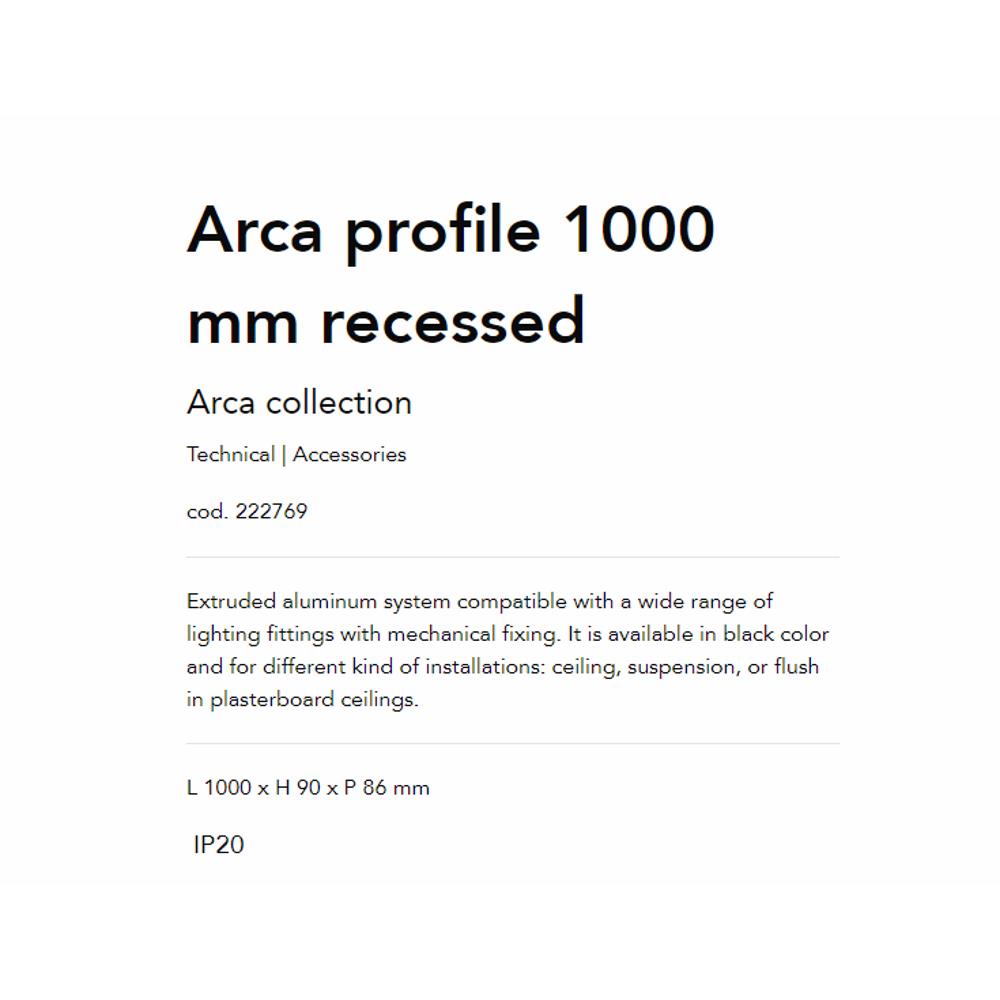 222769 Алуминиев профил ARCA PROFILE черен 1000 mm RECESSED BK L1000xH90xP86 mm Ideal Lux_small