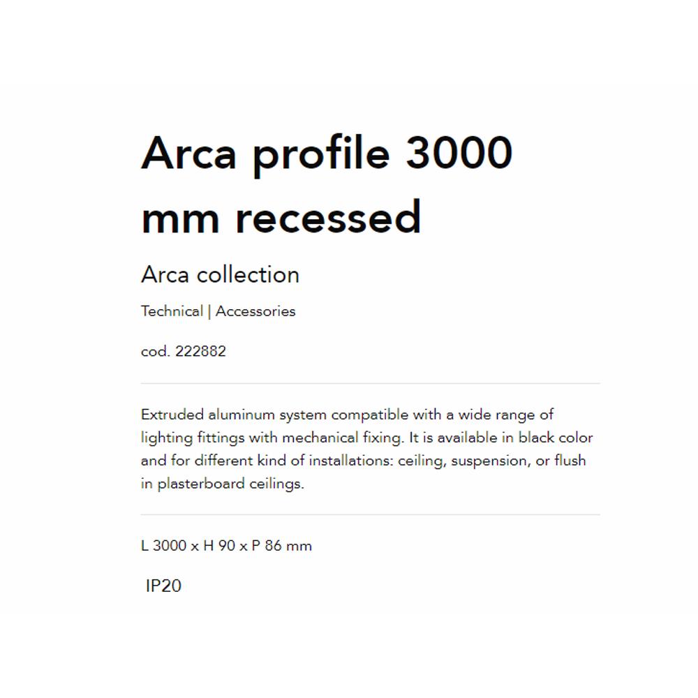 222882 Алуминиев профил ARCA PROFILE черен 3000 mm RECESSED BK L3000xH90xP86 mm Ideal Lux_small
