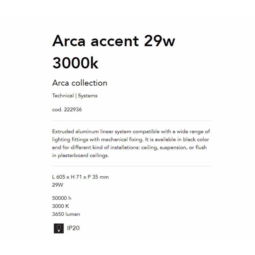 222936 Линейно осветително тяло ОМ ARCA ACCENT 29W 3000K BK L605xH71xP35 mm 3650 l IP20 Ideal Lux_small