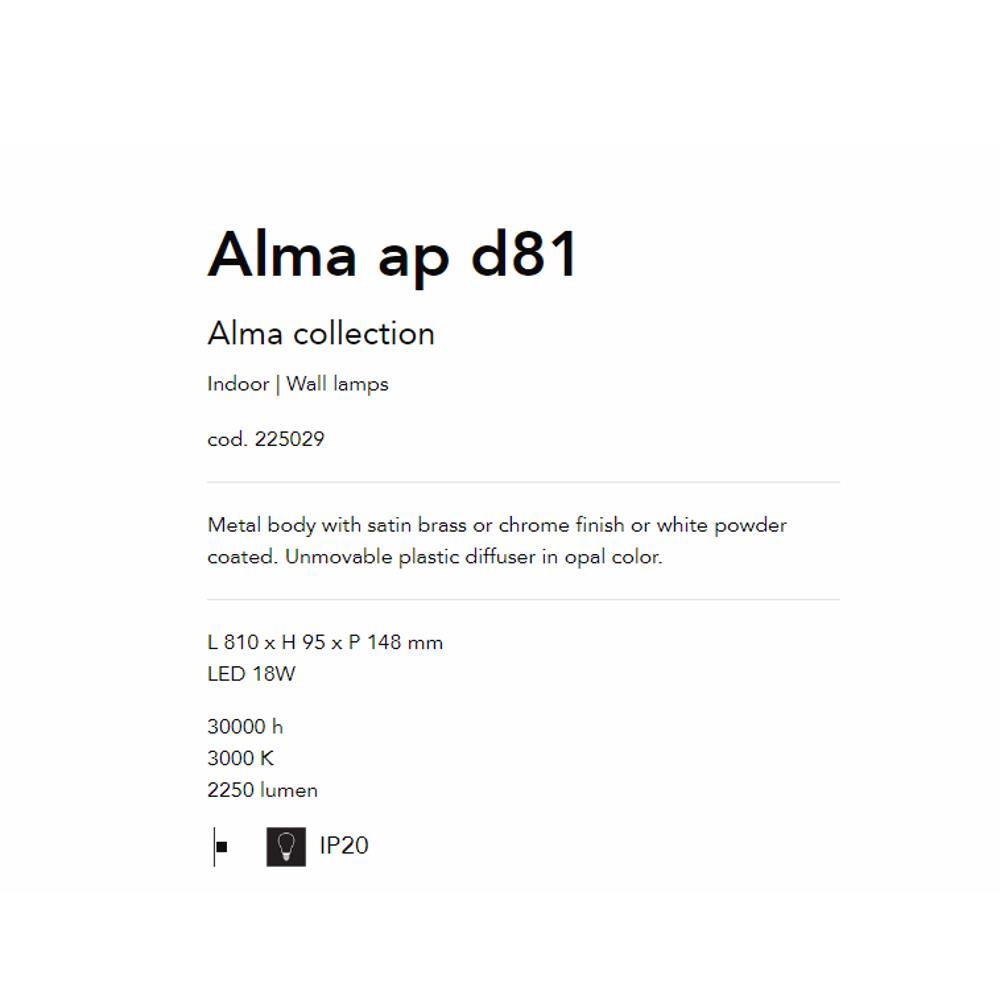 225029 Аплик Alma Bianco, L810 xH95xP148mm LED 18W 3000K IP20, Ideal Lux_small