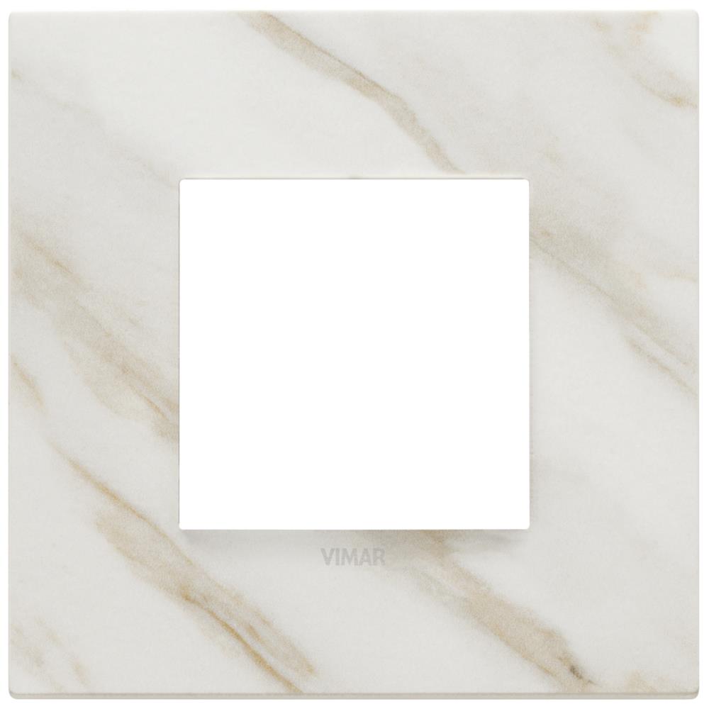 22642.51 Декоративна рамка Eikon Exé 2M, мрамор White Calacatta, Vimar