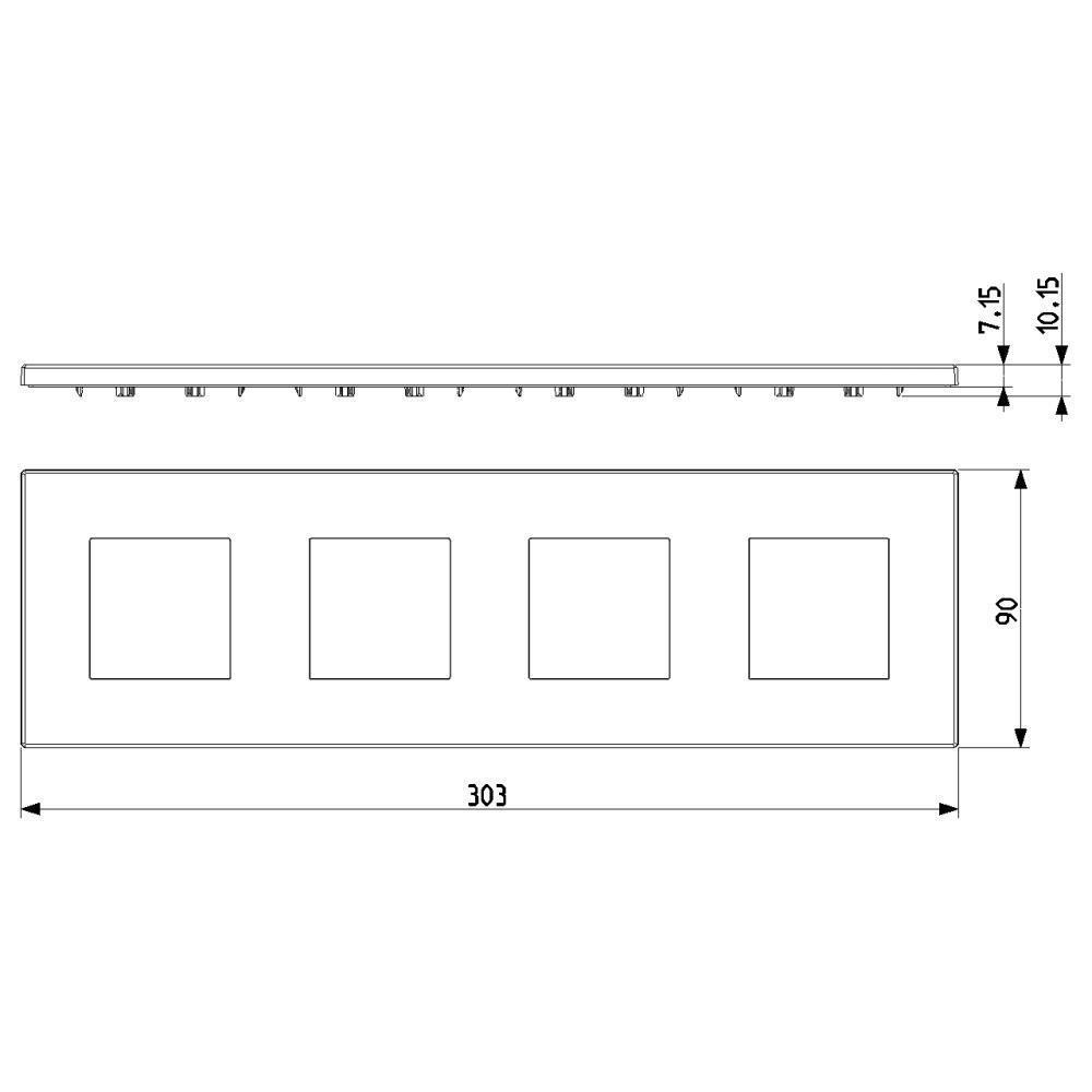 22669.87 Декоративна рамка Eikon Exé 8M(2+2+2+2) 71мм, ексклуз. метал Antique brushed bronze, Vimar_small
