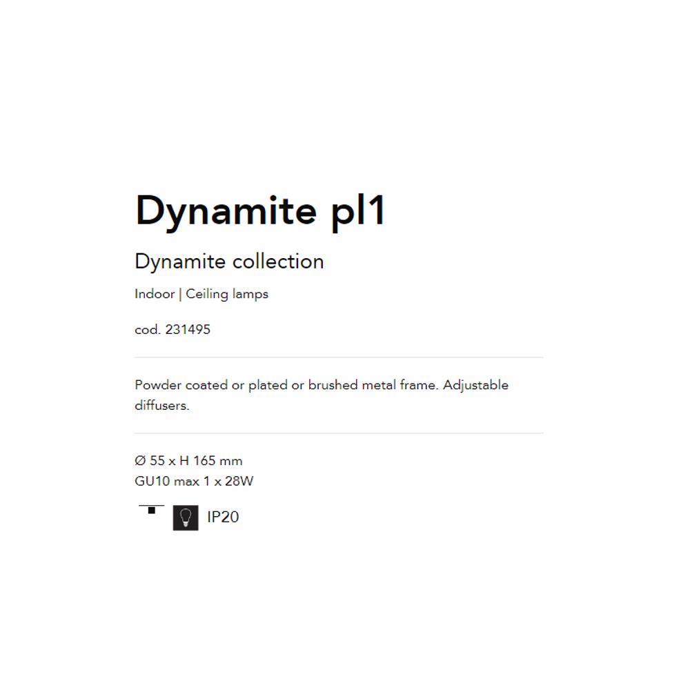 231495 Осветително тяло DYNAMITE PL1 BIANCO Ø55xH165 mm GU10 max 1 x 28W IP20 Ideal Lux_small