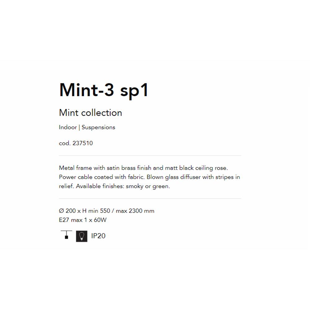 237510 Пендел MINT-3 FUME' Ø200 xH360/2450mm E27 max1x60W IP20, Ideal Lux_small