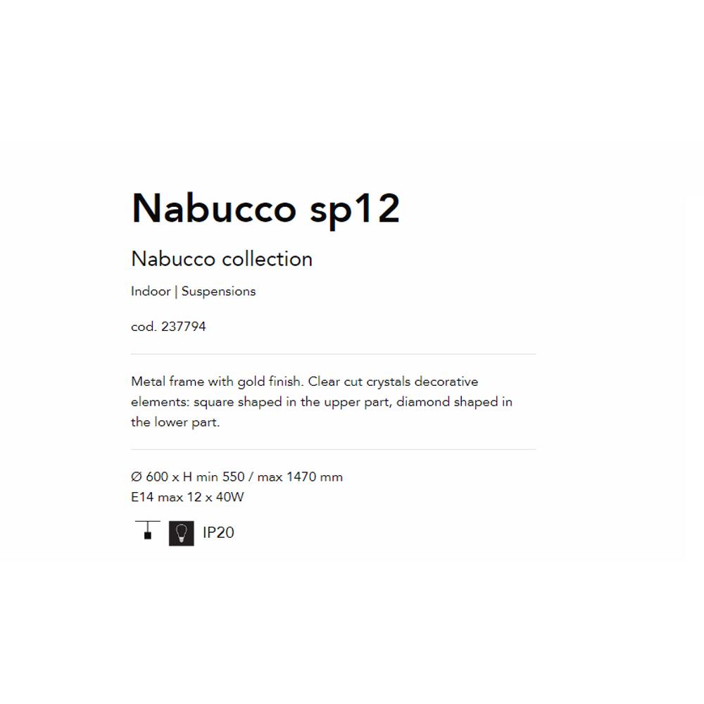 237794 Полилей NABUCCO Ø600 xH420/1470mm E14 max12x40W IP20, Ideal Lux_small