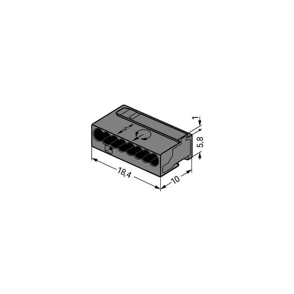 243-208 MICRO PUSH WIRE конектор за твърди проводници; 0.8мм; 8-проводника; сива Wago_small