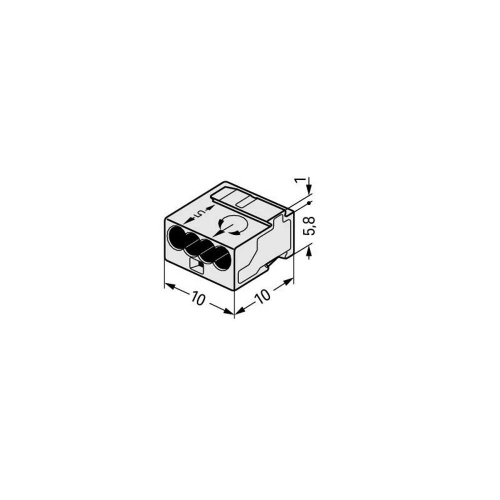 243-304 MICRO PUSH WIRE конектор за твърди проводници; 0.8 мм; 4-проводника; светлосива Wago_small
