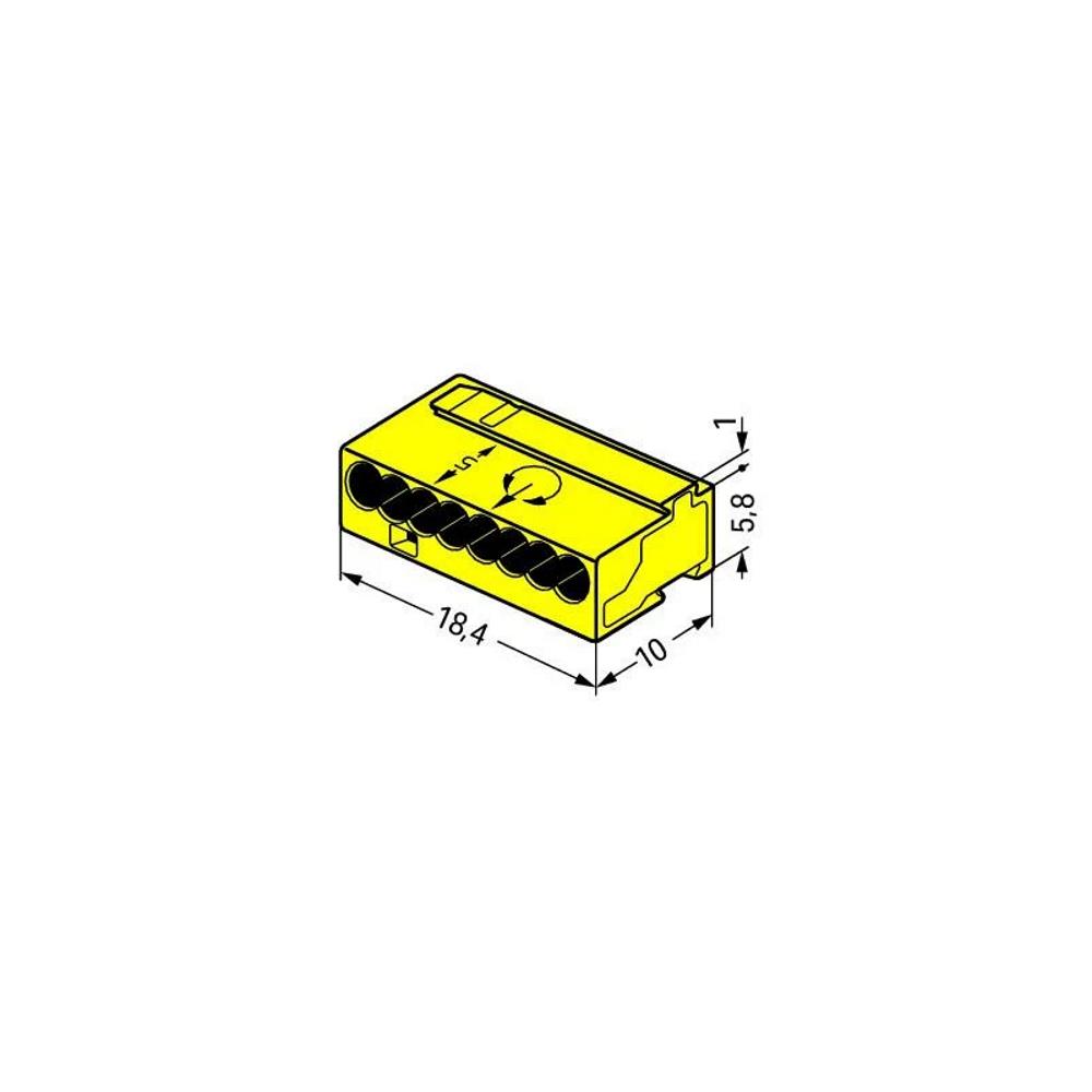 243-508 MICRO PUSH WIRE конектор за твърди проводници; 0.8 мм; 8-проводника жълта Wago_small