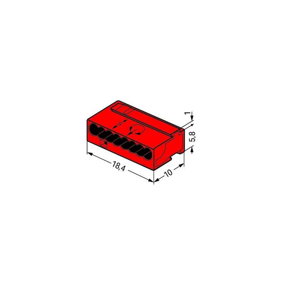 243-808 MICRO PUSH WIRE конектор за твърди проводници; 0.8 мм; 8-проводника червена Wago_small
