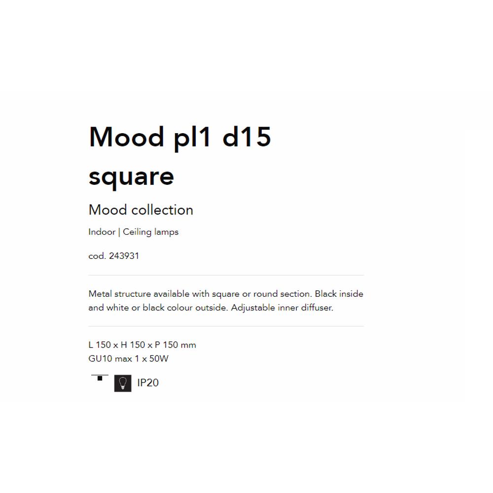 243931 Спот MOOD PL1 D15 SQUARE NERO L150xH152xP150 mm GU10 max 1 x 50W IP20 Ideal Lux_small