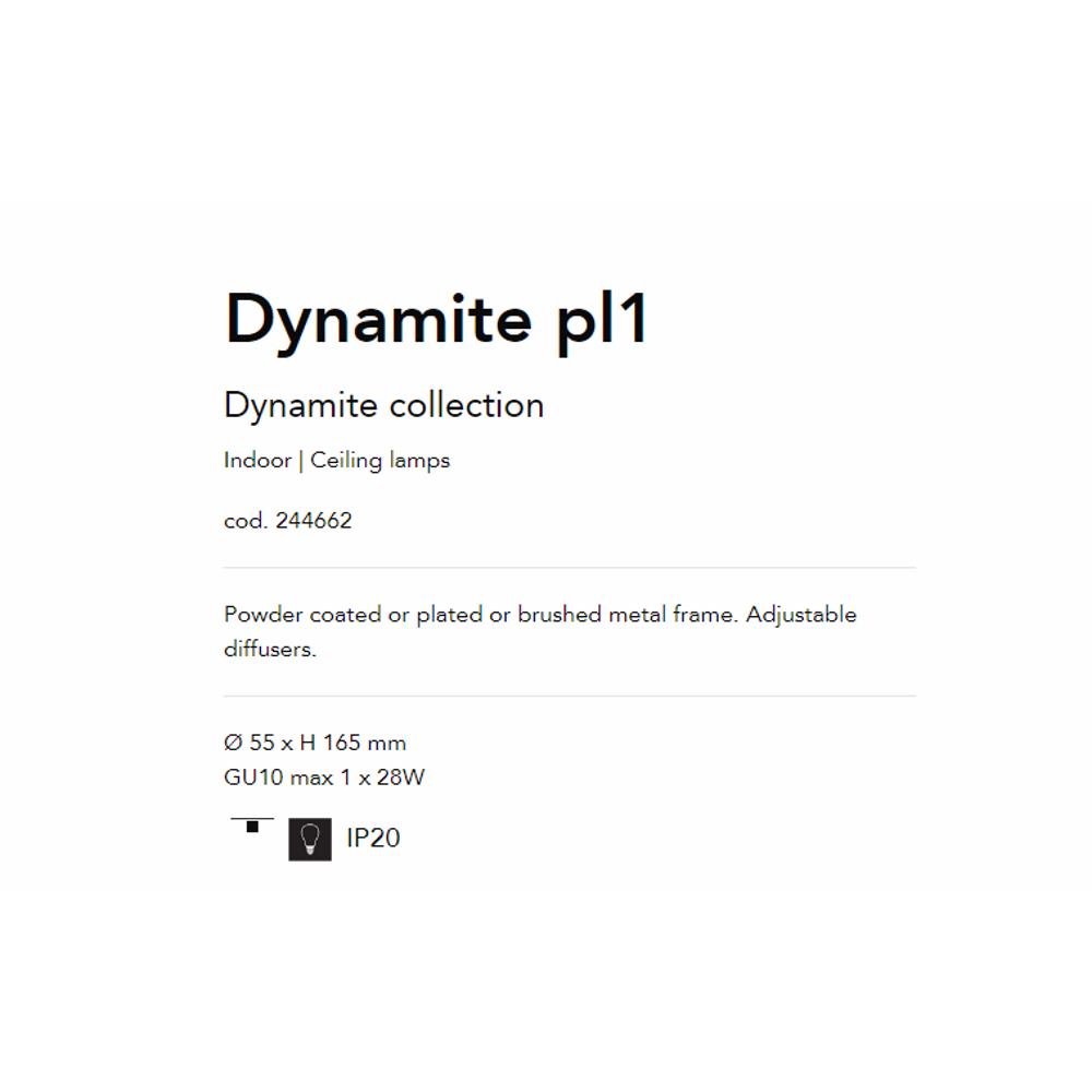 244662 Осветително тяло DYNAMITE PL1 OTTONE SATINATO Ø55xH165 mm GU10 max 1 x 28W IP20 Ideal Lux_small