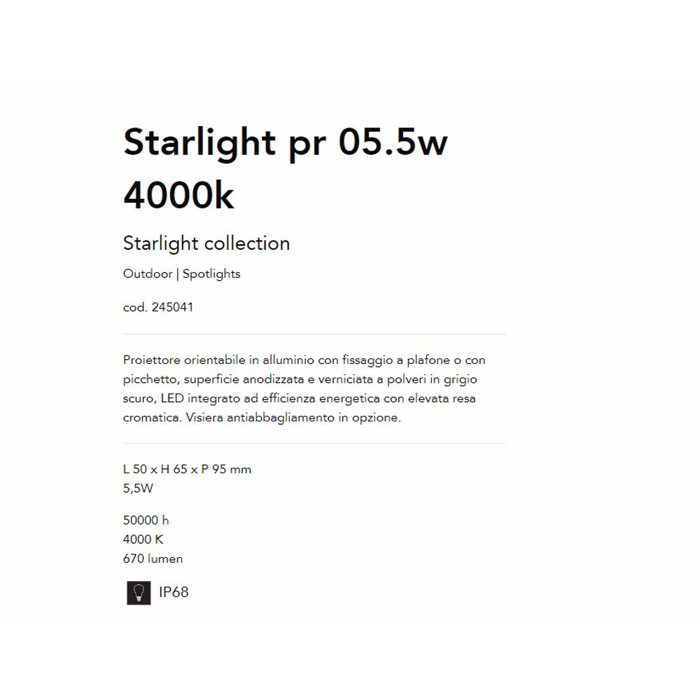 245041 Градински спот STARLIGHT PR 05.5W 4000K L50xH65xP95 mm 50000 h 670 lumen IP68 Ideal Lux_small