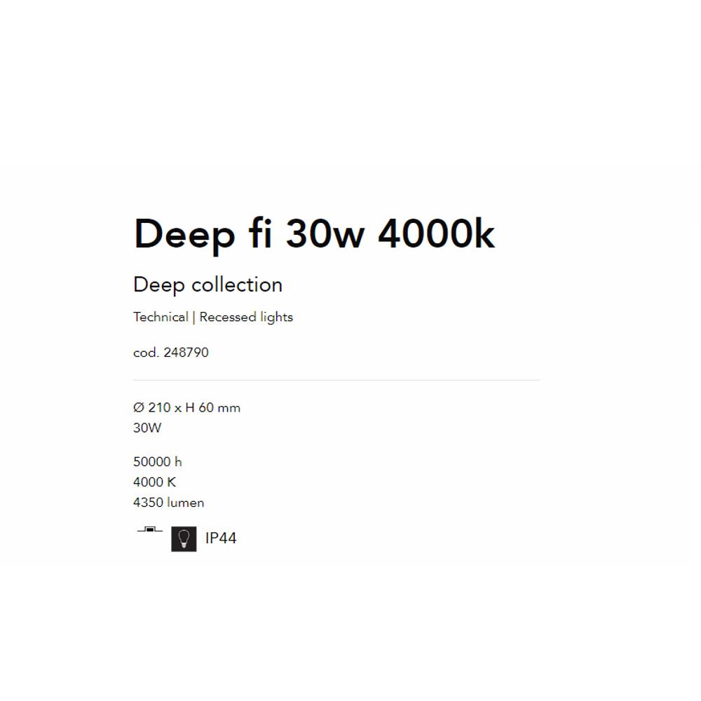 248790 Луна DEEP FI 30W 4000K Ø210xH 60 mm 30W 30000 h 4000 K 3200 lumen IP20 Ideal Lux_small