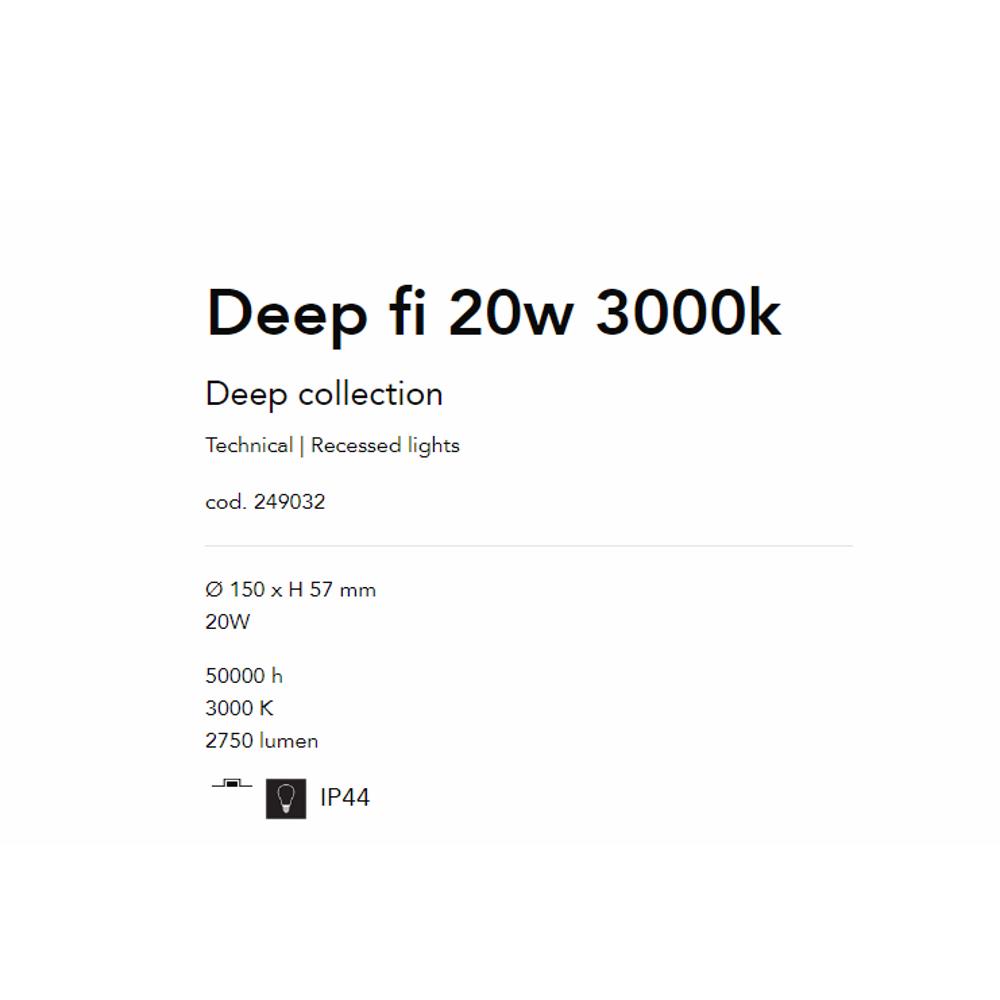 249032 Луна DEEP FI 20W 3000K Ø150xH 57 mm 20W 30000 h 3000 K 2100 lumen IP20 Ideal Lux_small