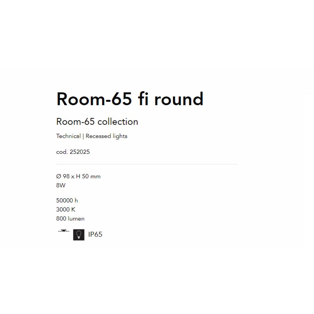 252025 Луна ROOM-65 FI ROUND WH Ø98xH50 mm 8W 50000 h 3000 K 800 lumen IP20 Ideal Lux_small