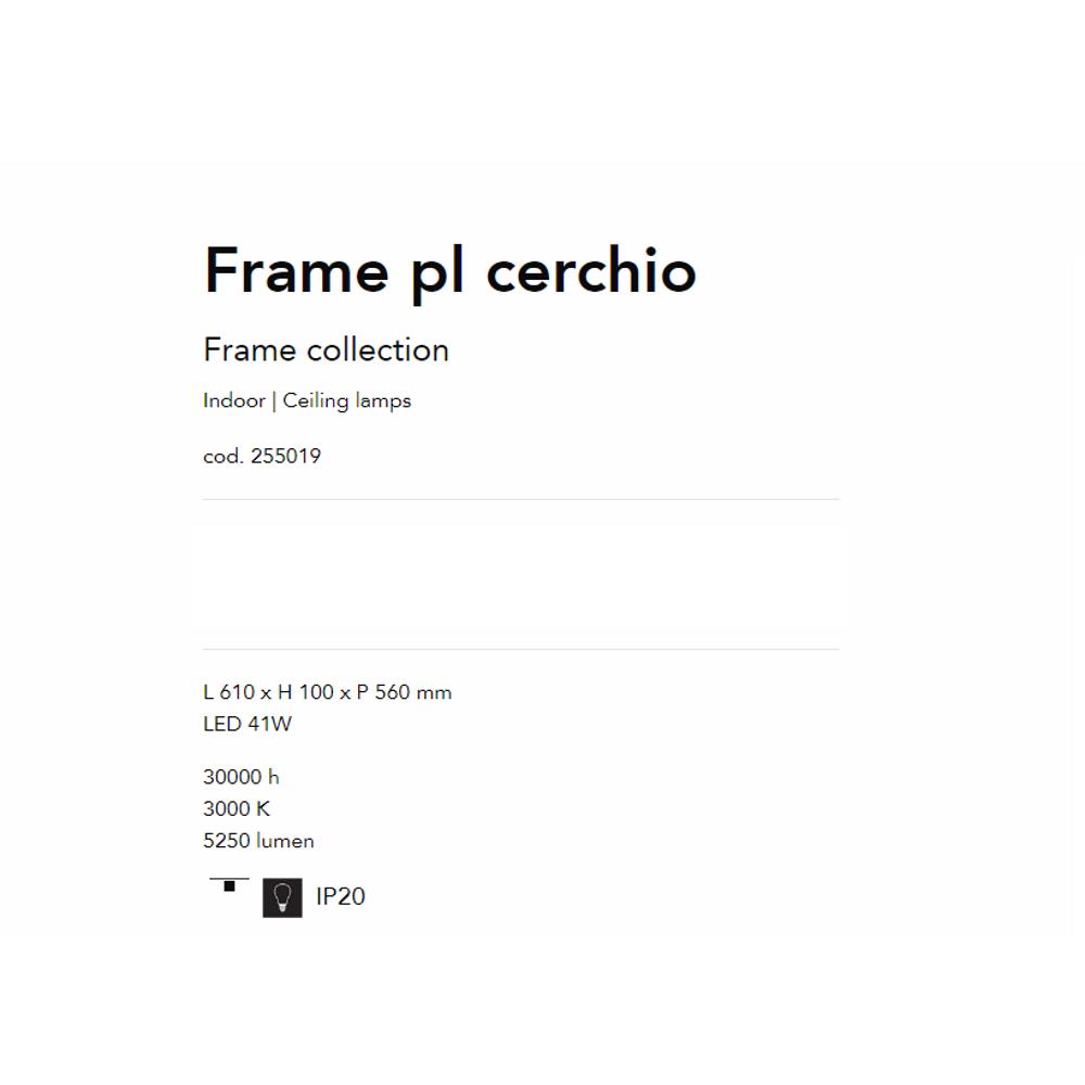 255019 Плафониера Frame L610xH100xP560 mm бял LED 41W 3000K 5250 lumen IP20 Ideal Lux_small