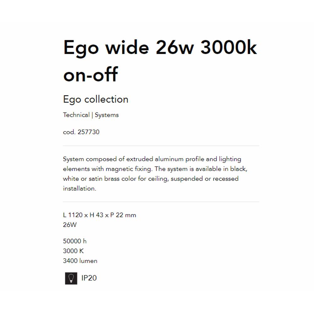 257730 Осветително тяло EGO WIDE 26W 3000K ON-OFF BK L1120xH43xP22 mm 3300 lumen IP20 Ideal Lux_small