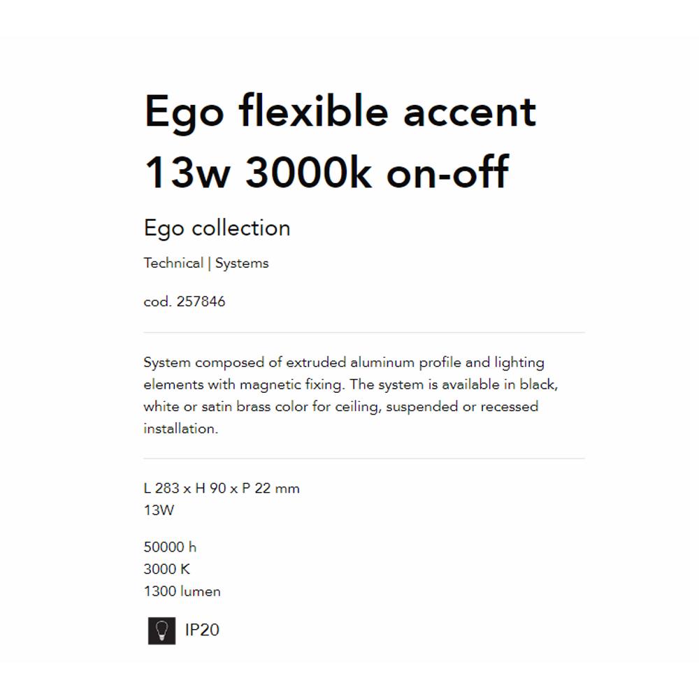 257846 Осветително тяло EGO FLEXIBLE 13W 3000K ON-OFF BK L284xH81xP22 mm 1300 lumen IP20 Ideal Lux_small