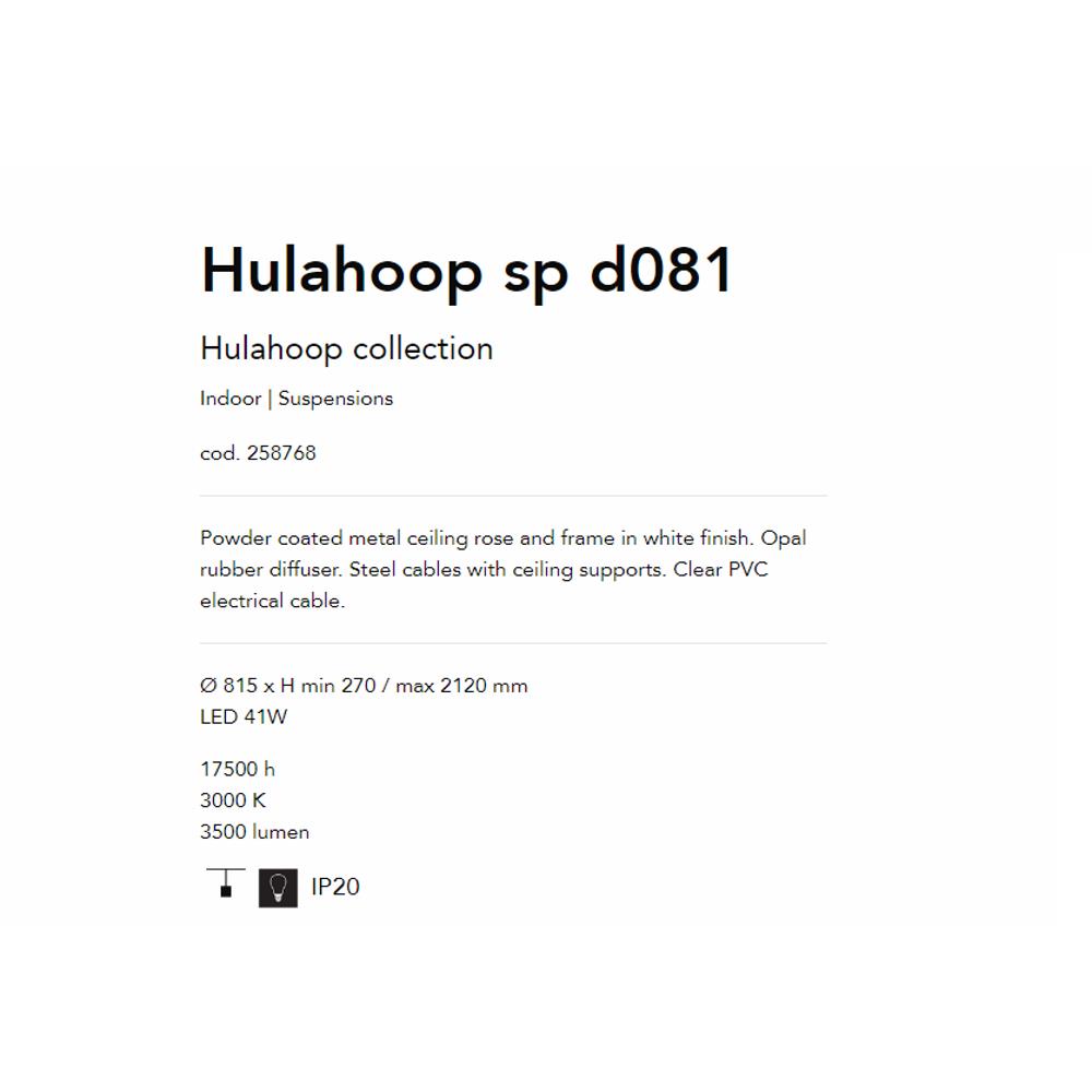258768 Осветително тяло HULAHOOP Ø815xHmin170/max2120 mm LED 41W 3000K IP20 Ideal Lux_small