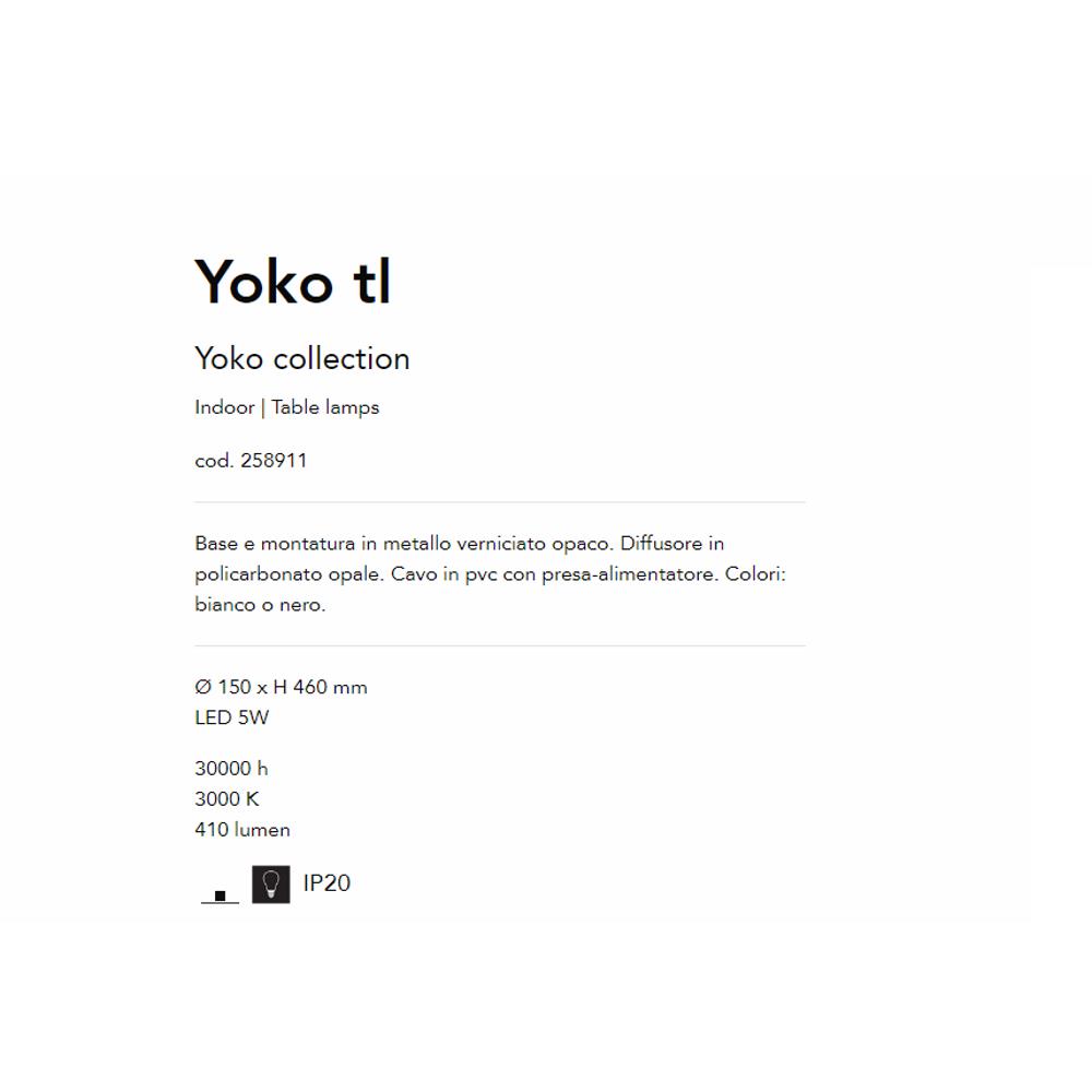 258911 Лампион YOKO TL NERO Ø150xH460 mm LED 5W 17500 h 3000 K 400 lumen IP20 Ideal Lux_small