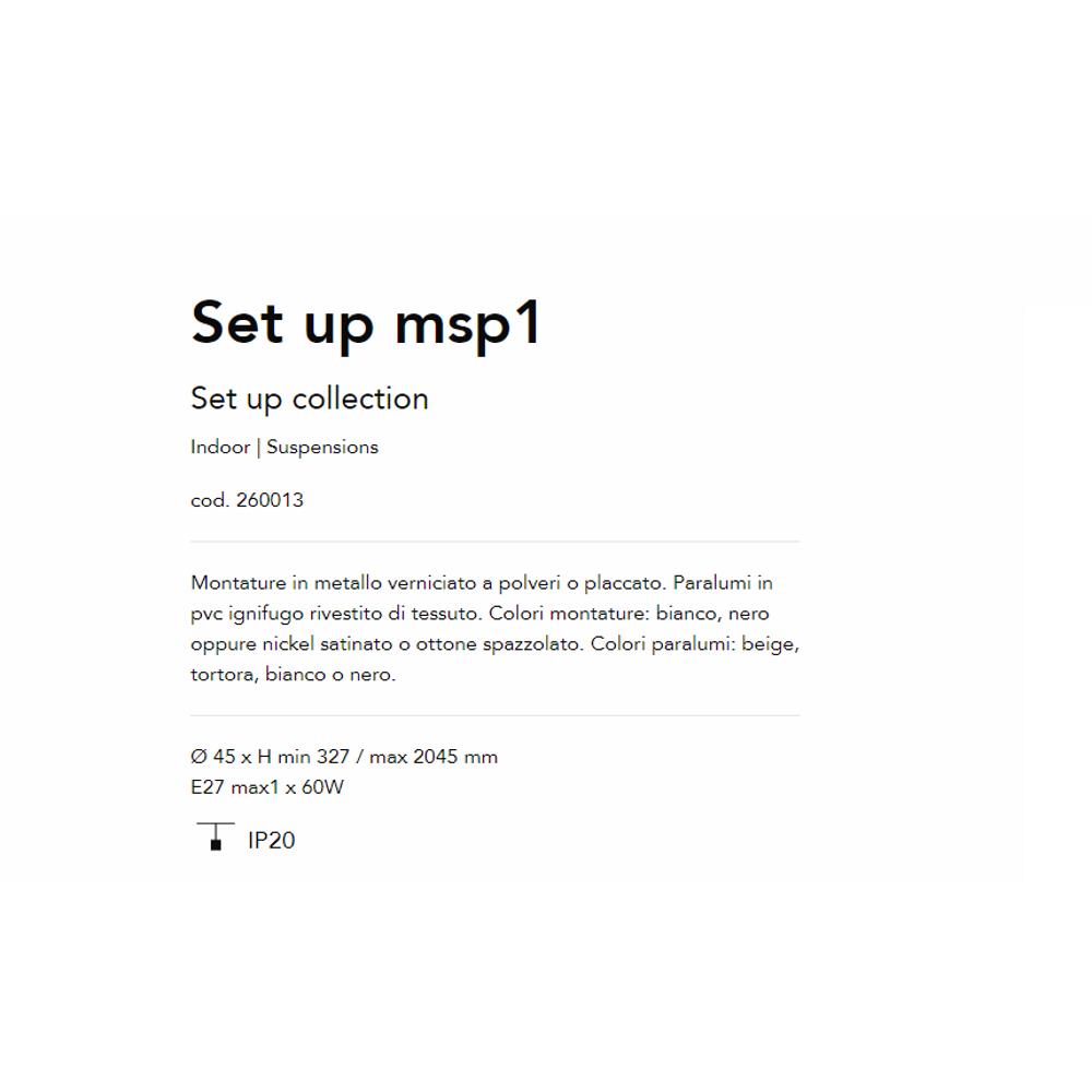 260013 Пендел SET UP MSP BIANCO, без абажур Ø45 xH227/2145mm E27 max1x60W, Ideal Lux_small