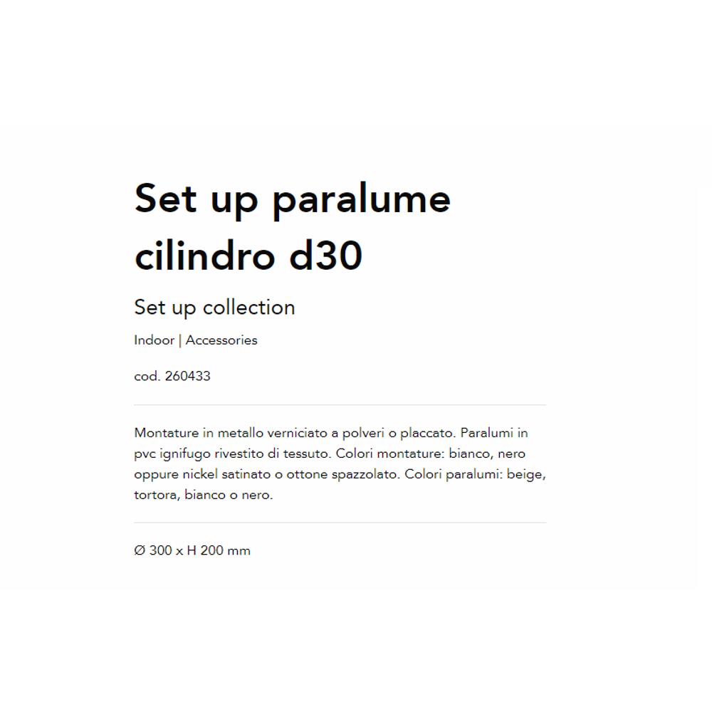 260433 Абажур бял Set up paralume cilinder d30 Ø 300 x H 200 mm Ideal Lux_small