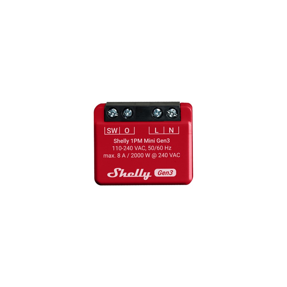 261590 Smart реле 1х, с измерване на мощност, 8A (240V~), Wi-Fi, Bluetooth, Shelly 1PM Mini Gen3