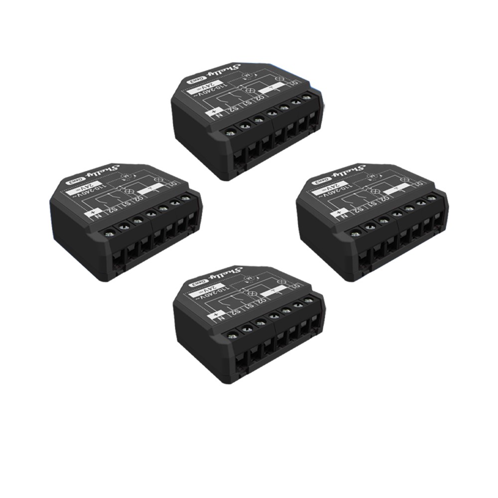 261927 Комплект Shelly 2PM Gen3 x4 бр. Smart реле 2х, с измерване на мощност, 16A/240V~, 10A/30V~, Bluetooth, Wi-Fi_small