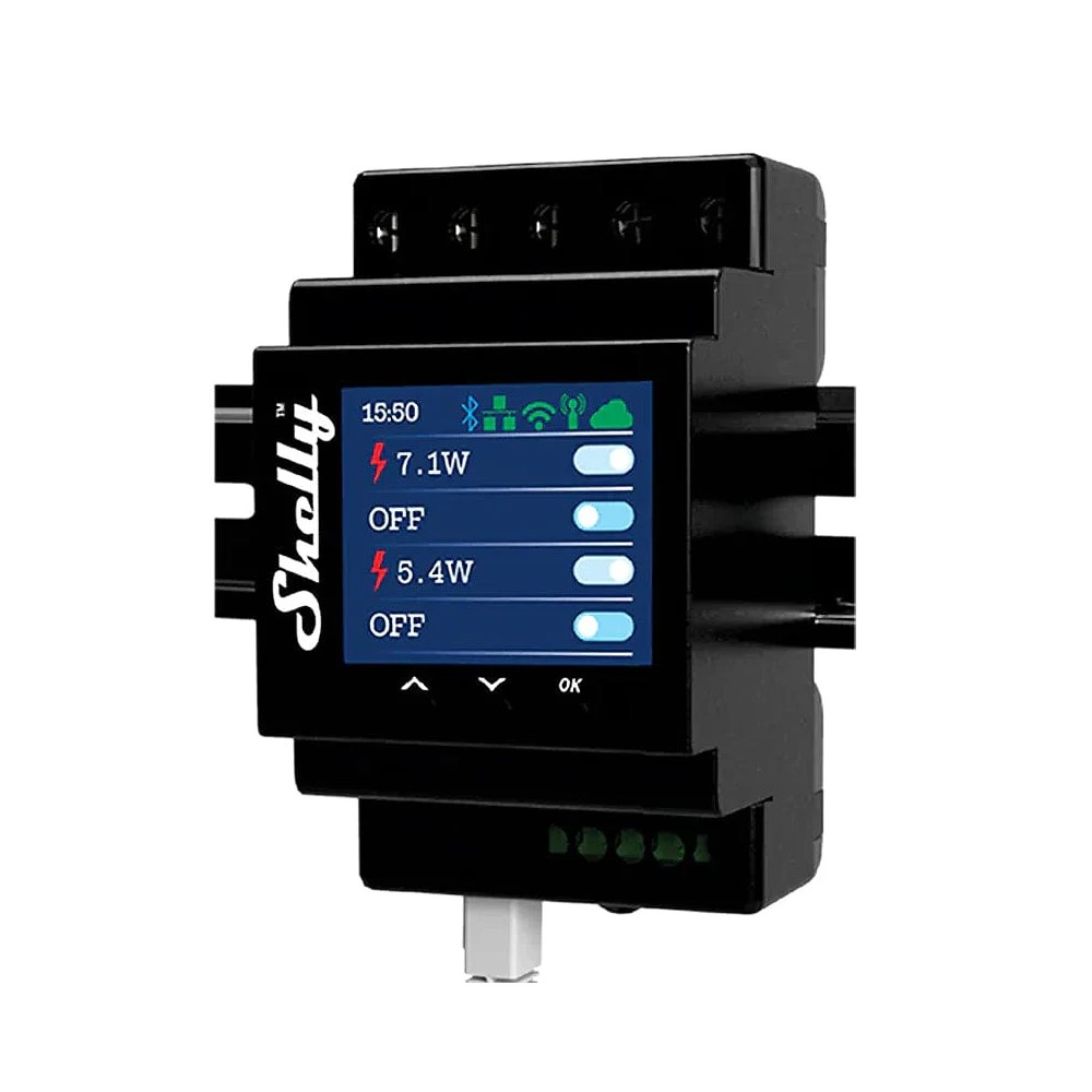 268049 Импулсно Smart реле 4х On/Off 16A (40A) с мерител за DIN монтаж, Shelly Pro 4PM