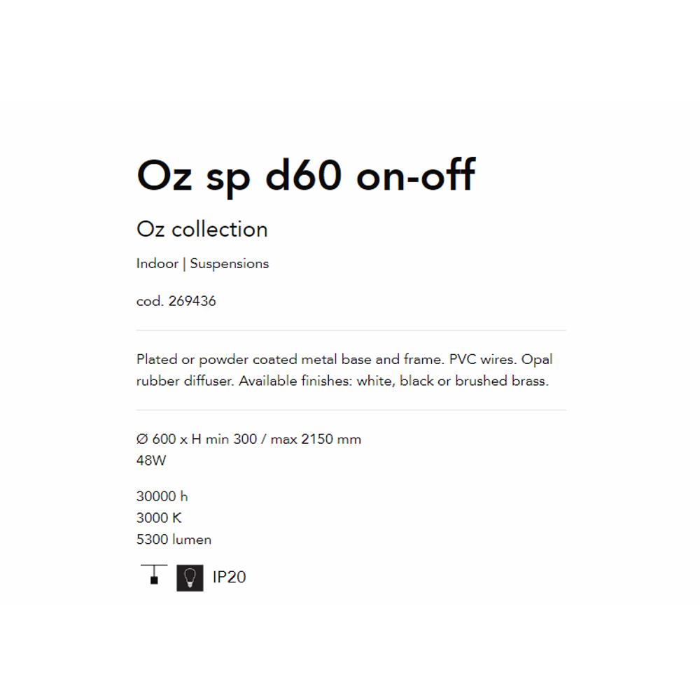 269436 Осветително тяло OZ NERO Ø600xHmin300/max1500 mm LED 47W 3000K IP20 Ideal Lux_small
