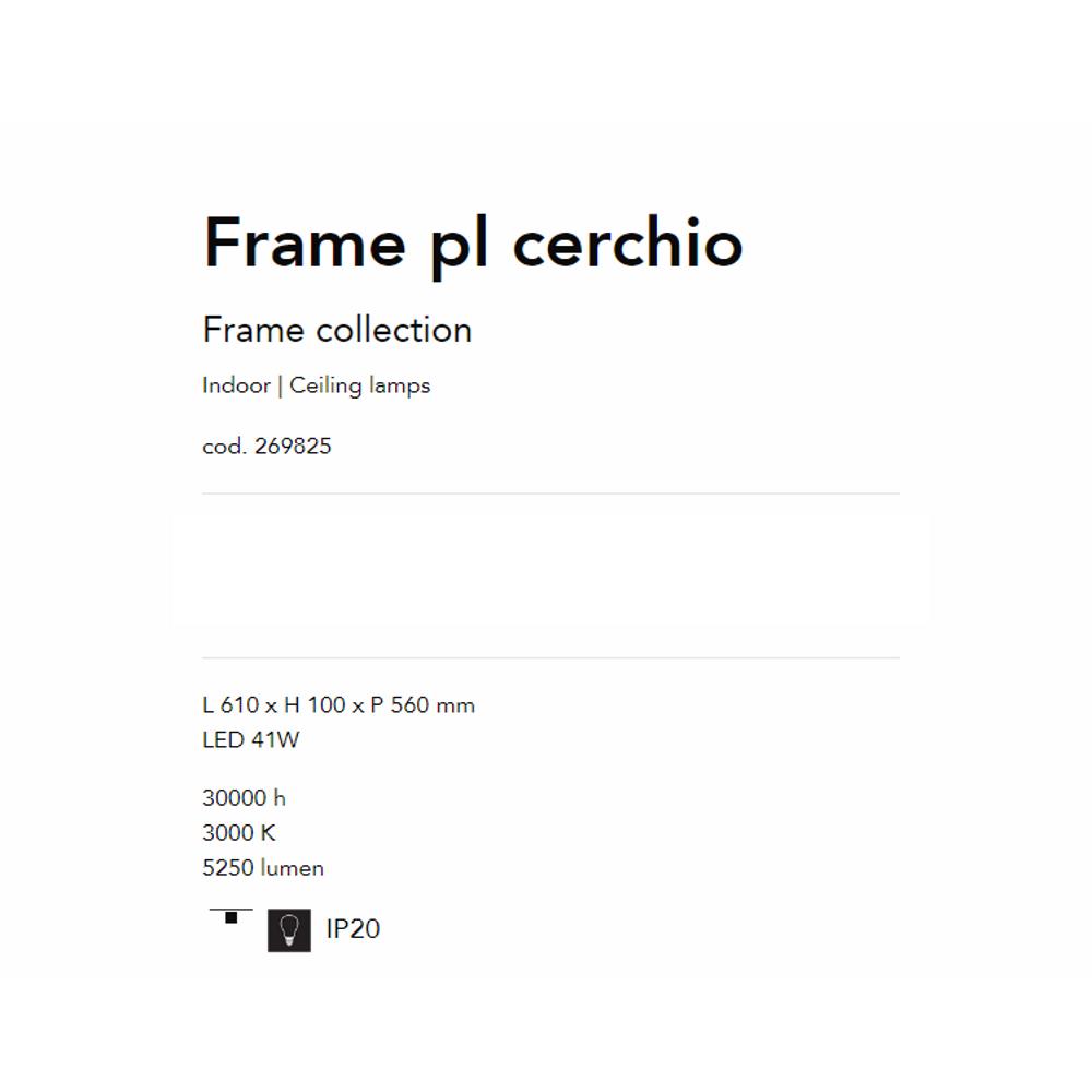 269825 Плафониера Frame L610xH100xP560 mm черен LED 41W 3000K 5250 lumen IP20 Ideal Lux_small