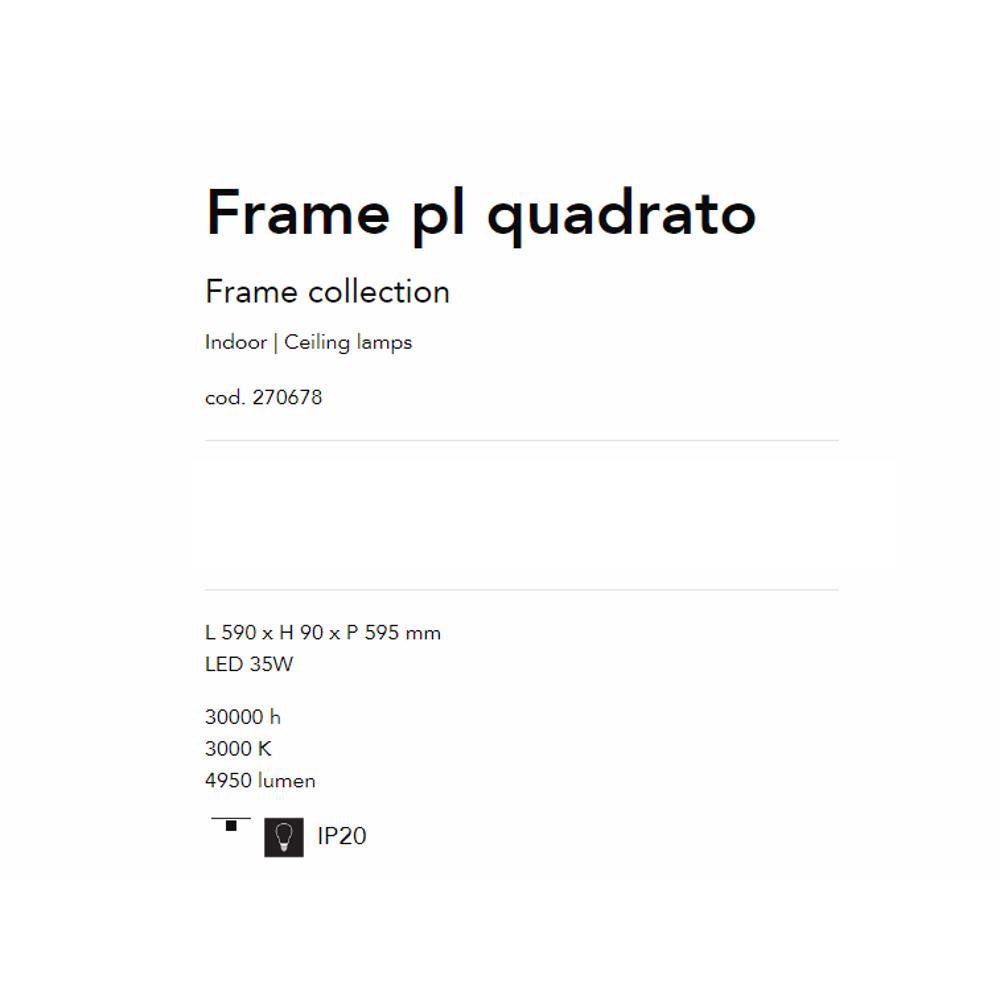 270678 Плафониера Frame L590xH90xP595 mm черен LED 35W 3000K 4950 lumen IP20 Ideal Lux_small