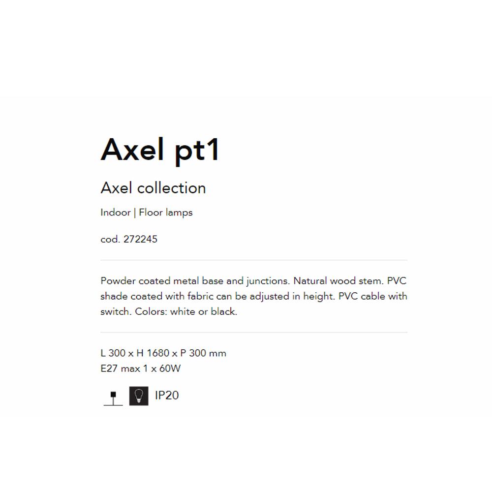 272245 Лампион AXEL PT1 BIANCO L300xH1680xP300 mm E27 max 1 x 60W IP20 Ideal Lux_small