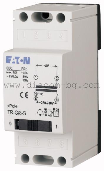 272480 TR-G/8 - Звънчев трансформатор 230V/8 V [1A] - 2 мод.